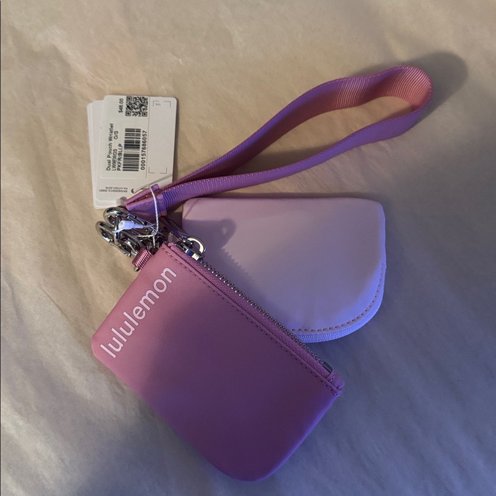 lululemon athletica dual wristlet pouch Pink Key Holder Set